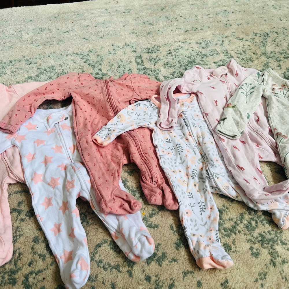 Newborn Zip Footie Pajamas Bundle Baby Girl